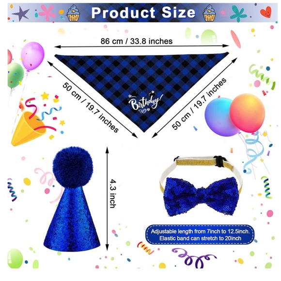 COPY - 6 Pieces Dog Birthday Party Supplies Include 2 Pieces Dog Birthday Banda… - Picture 2 of 7